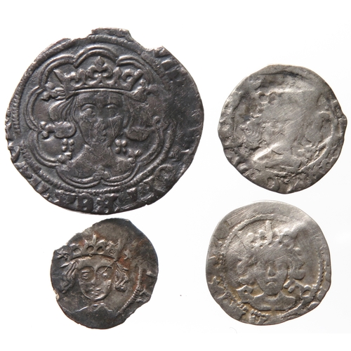 350 - Edward IV group (4). A London groat, Dublin penny and two York pennies. Largest 24mm.