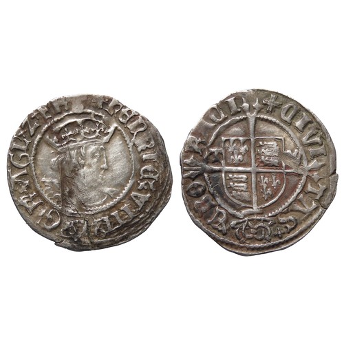 394 - Henry VIII halfgroat. Second coinage, 1526-44. York, Archbishop Wolsey. Crowned bust right, HENRIC V... 