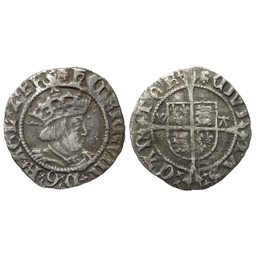 395 - Henry VIII halfgroat. Second coinage, 1526-44. Canterbury, Archbishop Warham. Silver, 18mm, 1.23g. C... 