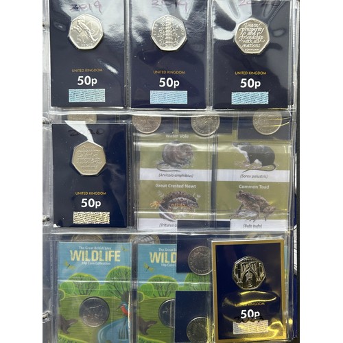 509 - Large Change Checker Folder Containing Uk coinage, to include; 10p, 50p, £2, £5 Coin sets. 2016 Beat... 