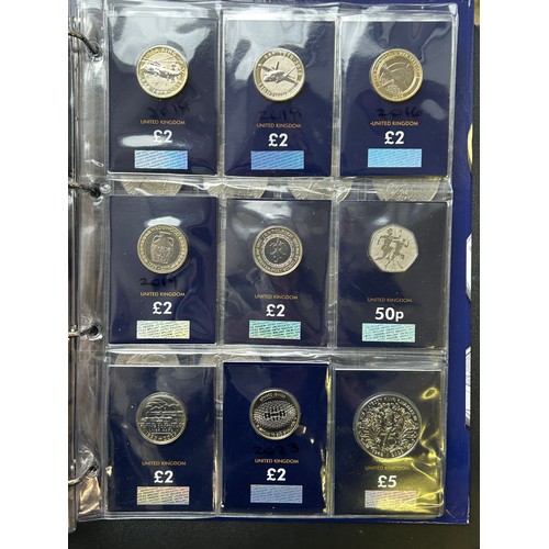 509 - Large Change Checker Folder Containing Uk coinage, to include; 10p, 50p, £2, £5 Coin sets. 2016 Beat... 