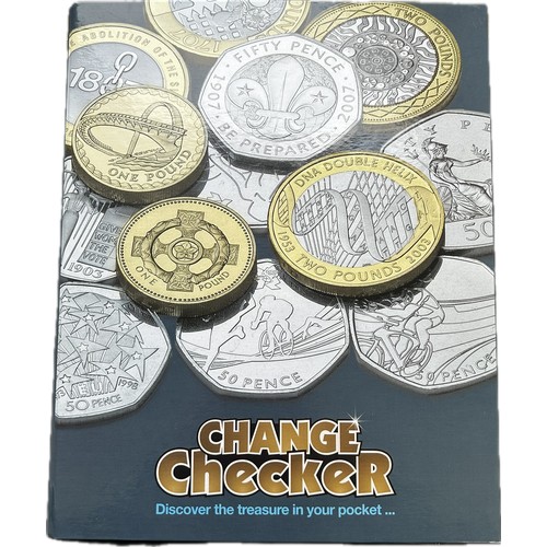 510 - Change Checker Folder Containing British coinage, Two complete set of the alphabet 10 pence pieces, ... 