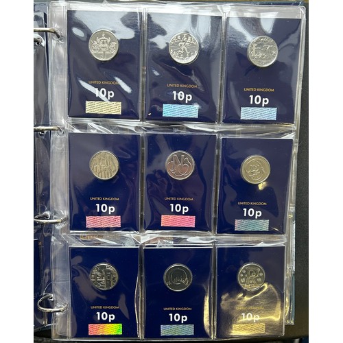 510 - Change Checker Folder Containing British coinage, Two complete set of the alphabet 10 pence pieces, ... 