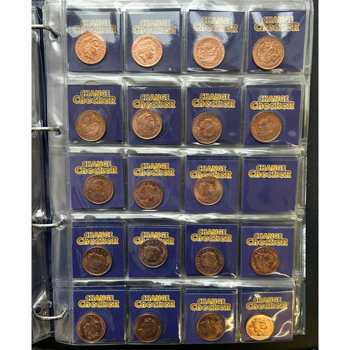 510 - Change Checker Folder Containing British coinage, Two complete set of the alphabet 10 pence pieces, ... 