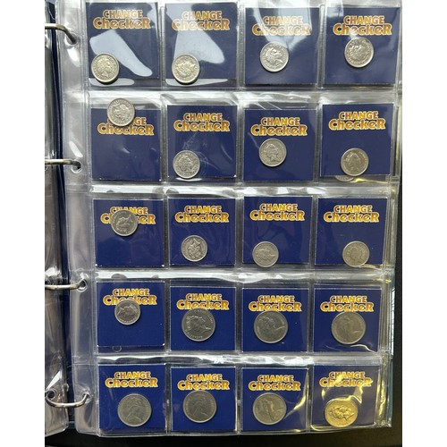 510 - Change Checker Folder Containing British coinage, Two complete set of the alphabet 10 pence pieces, ... 