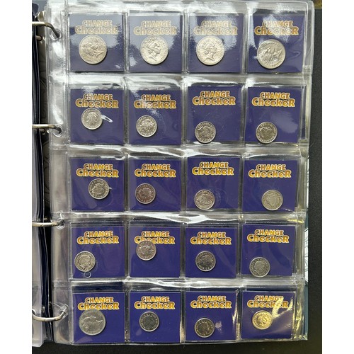 510 - Change Checker Folder Containing British coinage, Two complete set of the alphabet 10 pence pieces, ... 