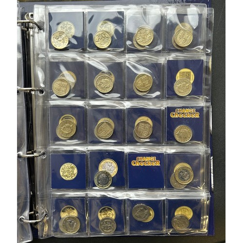 511 - Change Checker folder containing British coinage, Extensive 50p & £1 coin collections.