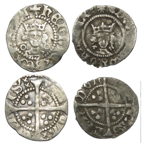 345 - Edward IV and Henry VI halfpennies (2). Annulet issue, 1422-30. Crowned facing bust, annulets at nec... 