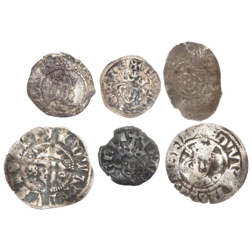 374 - Medieval halfpenny & farthing group (6). Largest 16mm.