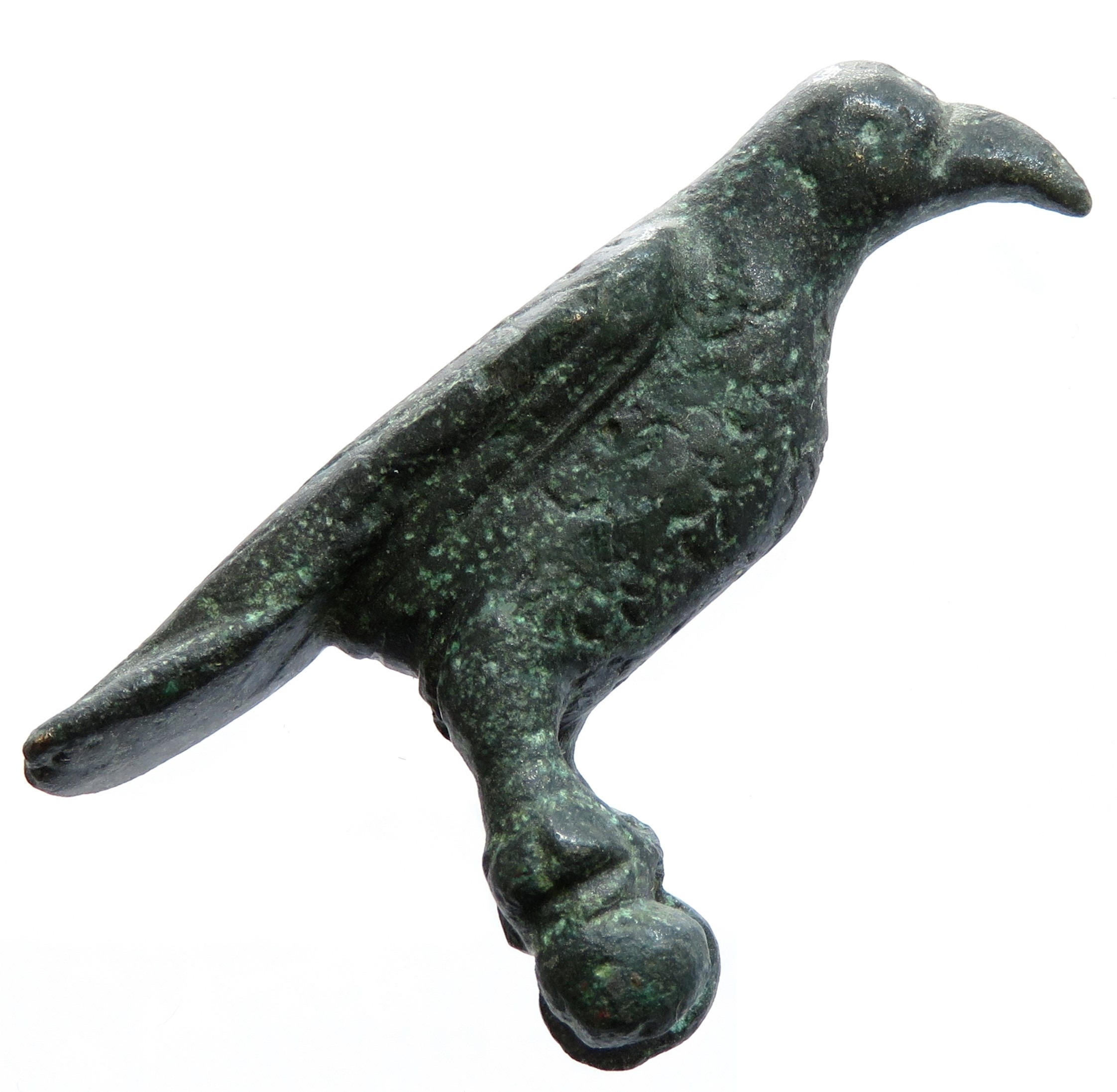 Roman Raven vessel mount, circa 1st-4th century CE. 45mm, heavily ...