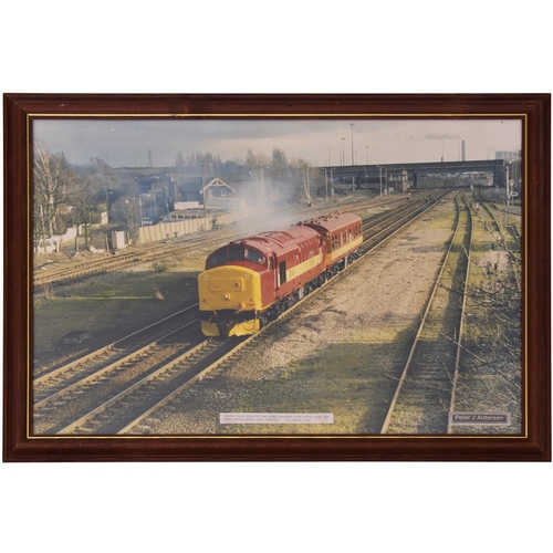 69 - A pair of framed photographs displayed in the offices at Toton Depot. Class 37 416, Peter J Alderson... 