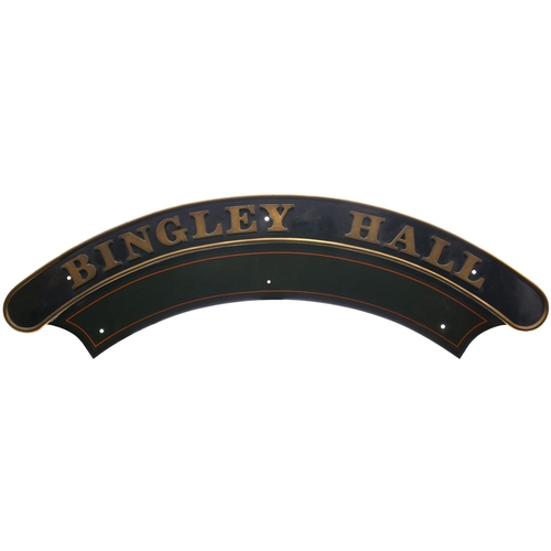 125 - A nameplate, BINGLEY HALL, from a GWR 4900 Hall Class 4-6-0 No 5921 built at Swindon in May 1933 and... 