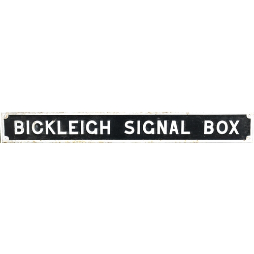 132 - A GWR nameboard, BICKLEIGH SIGNAL BOX, from the Plymouth to Tavistock and Launceston branch which cl... 