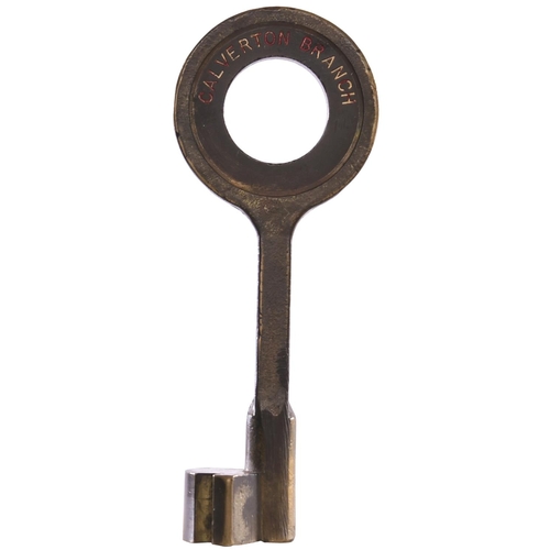 147 - A single line key token, CALVERTON BRANCH, (brass). The branch was built in 1952 to serve Calverton ... 