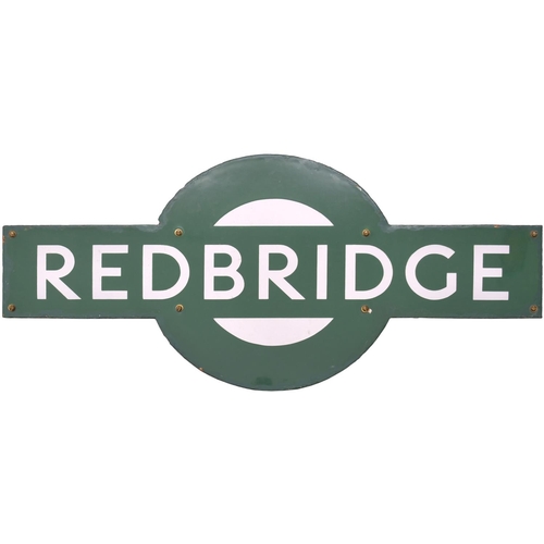 172 - A Southern Railway target sign, REDBRIDGE, the station west of Southampton Central on the routes to ... 