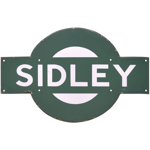 191 - A Southern Railway target sign, SIDLEY, from the Bexhill West branch which closed in 1964. Excellent... 