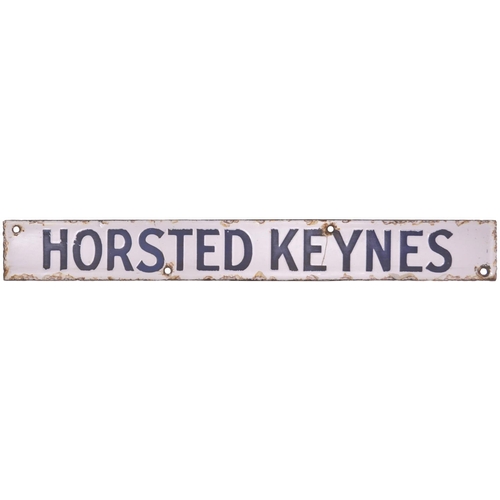 192 - A destination plate from the Brighton Station departure indicator, HORSTED KEYNES. Enamel, 12