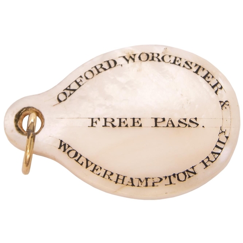 64 - An Oxford, Worcester and Wolverhampton Railway mother of pearl director's pass issued to John Ellis ... 