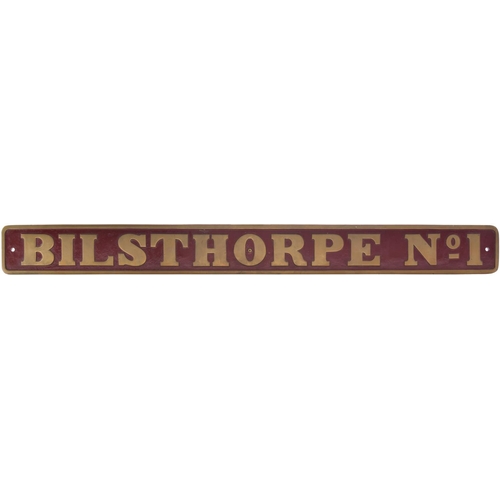 140 - A nameplate, BILSTHORPE No 1 from Hawthorn Leslie 3614 of 1925, a standard gauge 0-6-0 saddle tank n... 