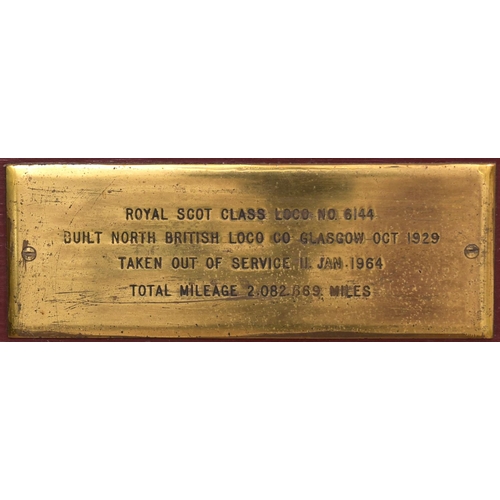 142 - A nameplate, HONOURABLE ARTILLERY COMPANY, from the LMS Royal Scot Class 4-6-0 No 6144 built by the ... 