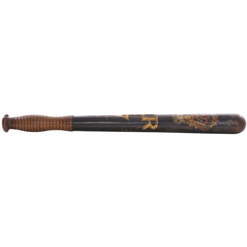 152 - A Bristol and Exeter Railway policeman's truncheon, with lettering B.E.R. 17 and crown, length 17¼