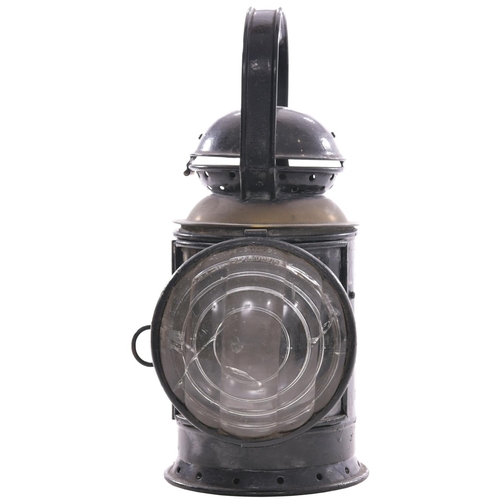 157 - A Metropolitan Railway four aspect handlamp, the body inscribed NORTHWOOD and with Polkey makers pla... 