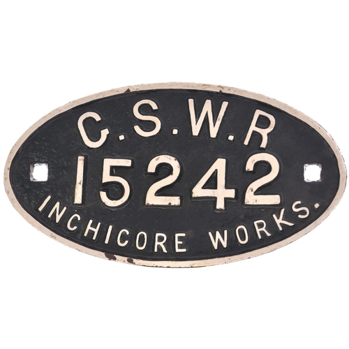 168 - A Great Southern and Western Railway wagonplate, G.S.W.R. 15242, INCHICORE WORKS, cast iron, 12½