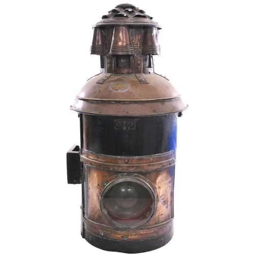 171 - A North Eastern Railway McKenzie and Holland signal lamp case with interior. A substantial lamp, hei... 