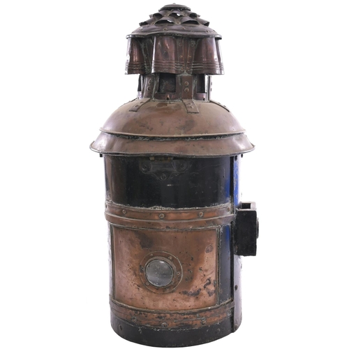 171 - A North Eastern Railway McKenzie and Holland signal lamp case with interior. A substantial lamp, hei... 