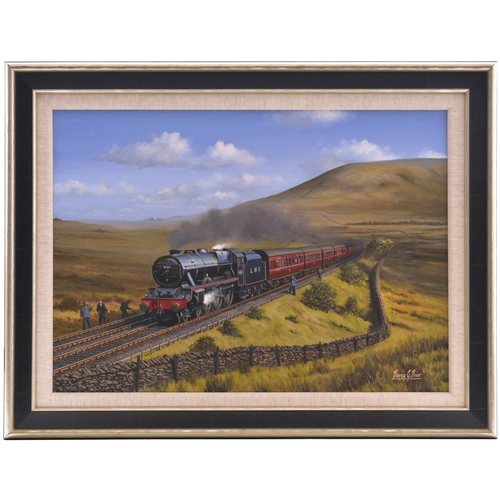 192 - An original painting of LMS 6133 The Green Howard in Ribblesdale with a northbound express in the 19... 