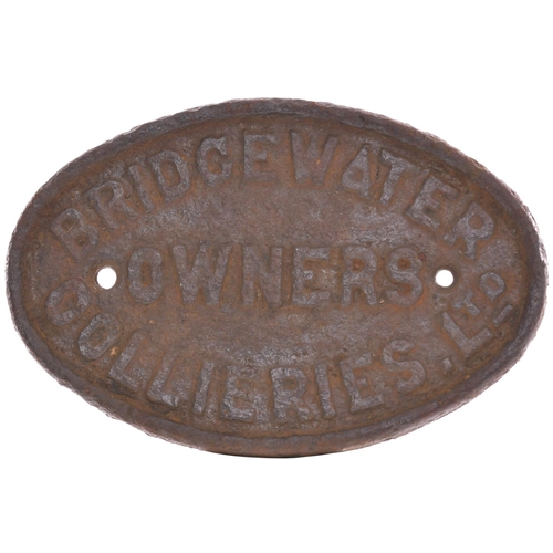 194 - A wagonplate, BRIDGEWATER COLLIERIES LTD, OWNERS, an early example, cast iron, 10½