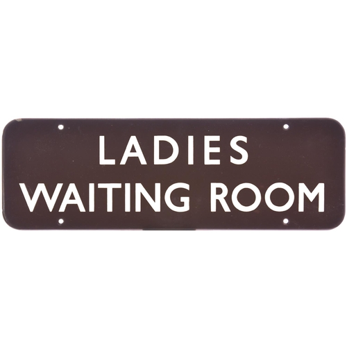 3 - A BR(W) doorplate, LADIES WAITING ROOM, (f/f), enamel, 18