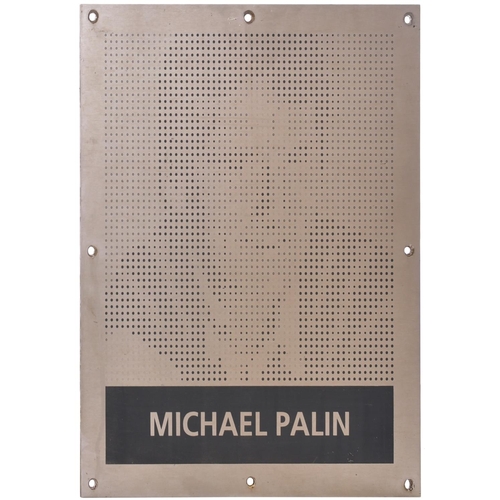 70 - An Anglia Railways pictogram nameplate, MICHAEL PALIN, from a Class 150 150227. Named after the famo... 