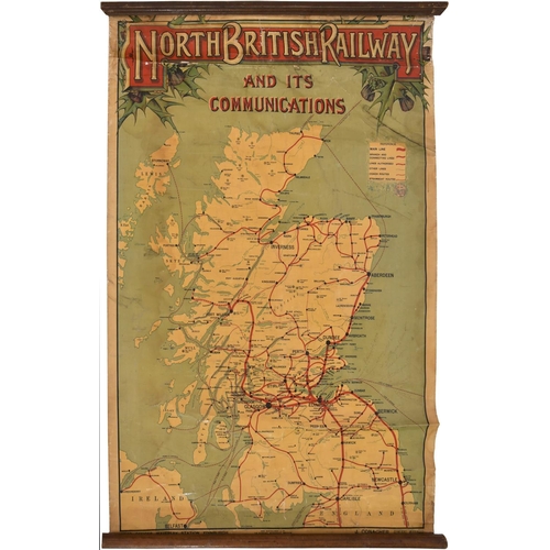 76 - A North British Railway poster map of the company's system, J Conacher Gen Manager, Head Offices Wav... 