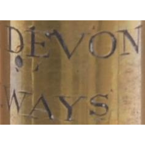 80 - A South Devon Railway tipstaff inscribed SOUTH DEVON RAILWAYS, NEWTON ABBOT 1848. Brass body with cr... 