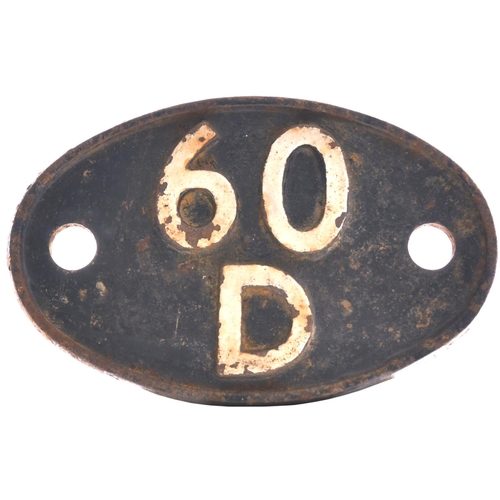 92 - A shedplate 60D Wick (1948 to July 1962). This former HR shed had a maximum of just 5 locos allocate... 