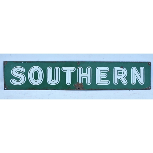 101 - Southern Railway, small enamel poster header, sunshine lettering, 5