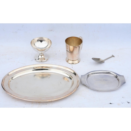 149 - Railway silverware - LNER dessert bowl, LNER tankard, LMS small serving tray, commemorative items - ... 