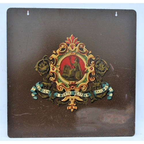 152 - London & North Western Railway Coat of Arms mounted on steel plate, 20 1/2