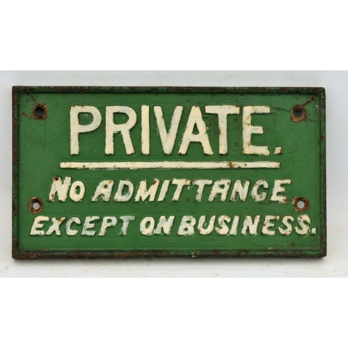 155 - London & South Western Railway C/I Signal Box door notice, good ex service condition with original p... 