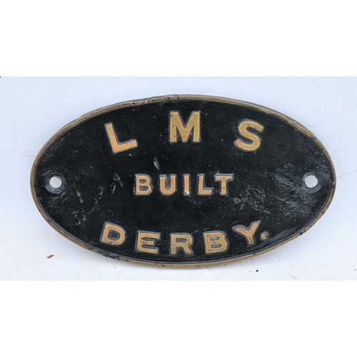 159 - London Midland & Scottish Railway locomotive brass works plate 