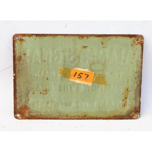 170 - Tinplate early railway carriage notice reference 