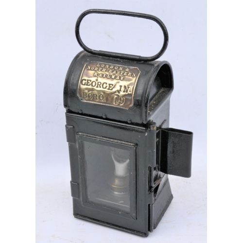 178 - London North Eastern Railway cart/wagon lamp, complete with LNER wick, Brass plated 