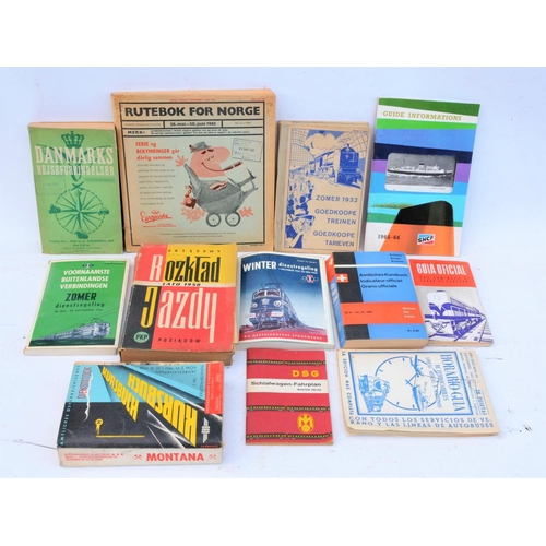 184 - Quantity of overseas passenger railway timetables from the 1950s/60s. (Postage Band: N/A)