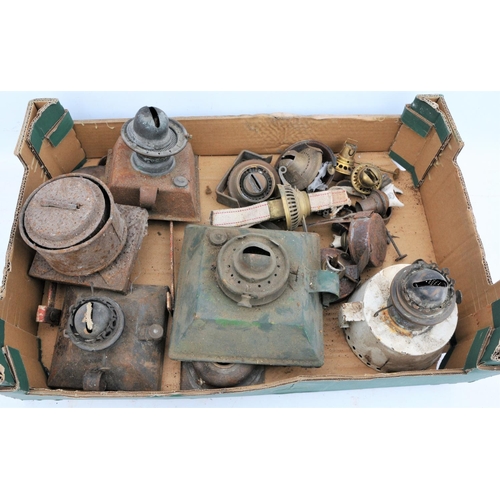 234 - Quantity of railway lamp parts/spares, mainly platform lamp & train lamp reservoirs etc. (Postage Ba... 