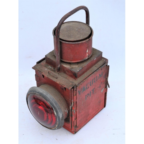 238 - British Railways (Midland) Locomotive headlamp with red lens, lamp stenciled 