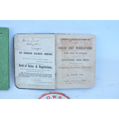 280 - Misc railway items - LMS D wagonplate, GWR Look Out armband, Due For Paint, + 4x Rule and Locomotive... 