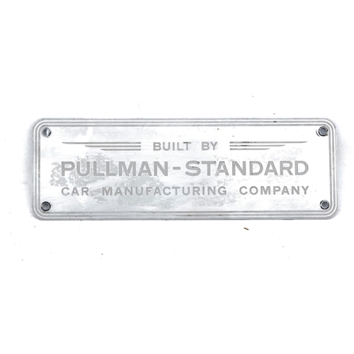 286 - Railway carriage small builders plate, Pullman Standard Car Manufacturing Co, 2 3/4