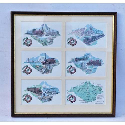 303 - Philip Hawkins print of W24 at Ventnor + set of six Dalkeith IOW postcards, both framed. (2) (Postag... 