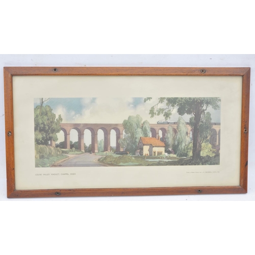 321 - Railway carriage print, Colne Valley Viaduct, Essex, L R Squirrel, 11